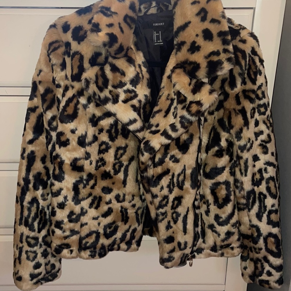 Faux Fur Leopard Jacket